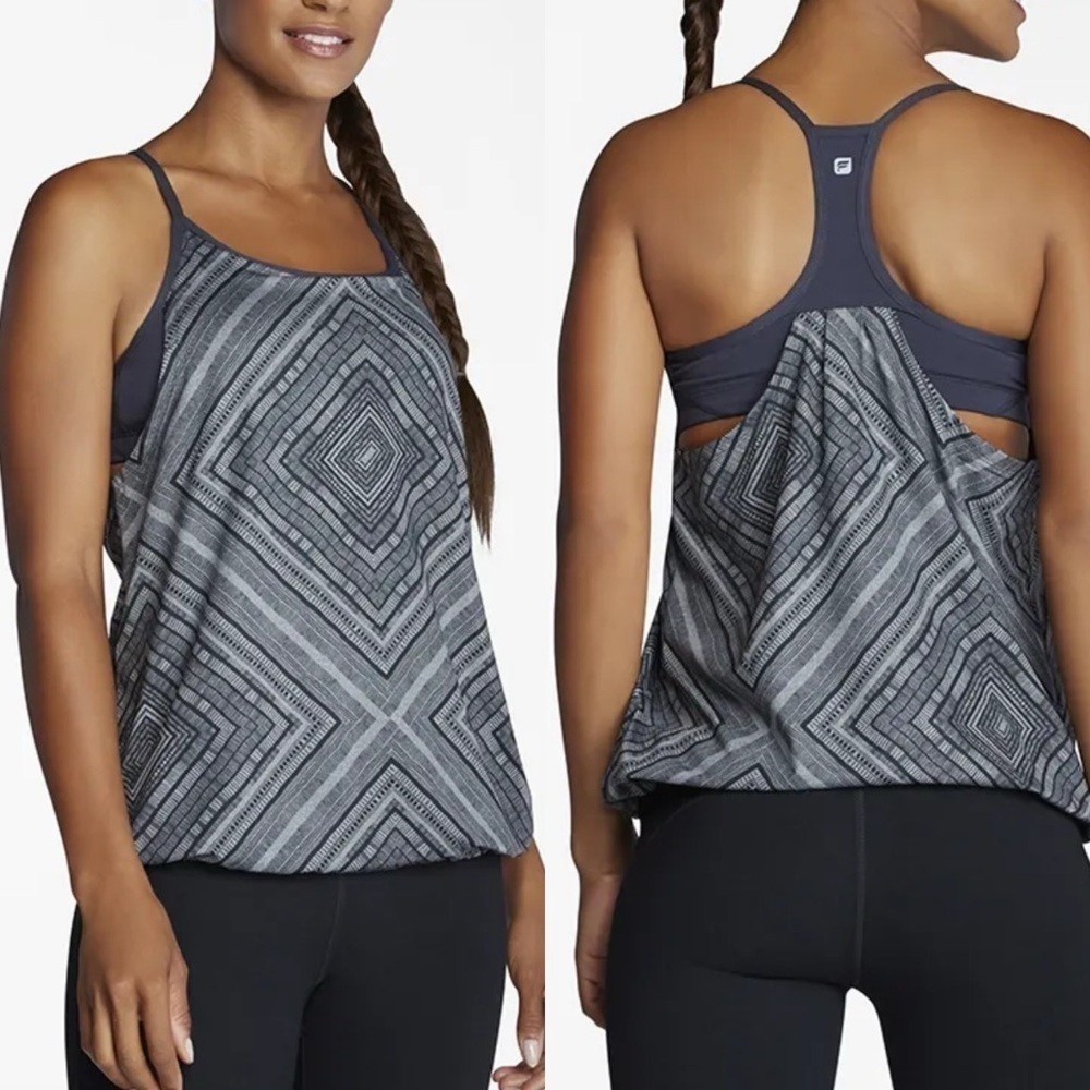 4 for $20 SALE! Fabletics Norwalk Tank w/Built In Bra, Heather Taos Print, XXS